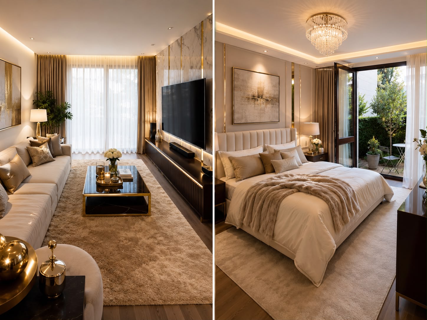 Diptyque salon et chambre Maison Kerinna