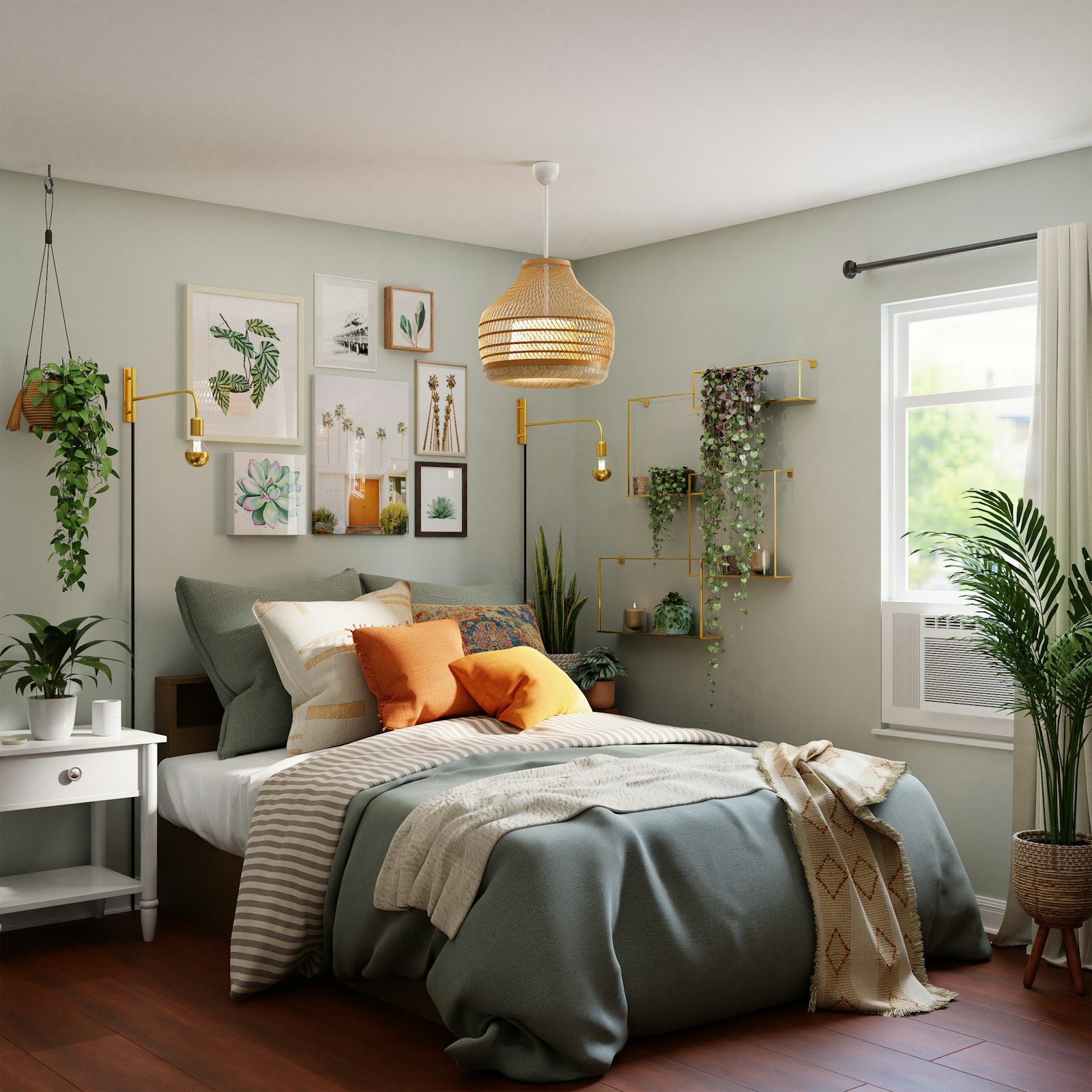 Chambre harmonisée, matières naturelles et lumière douce